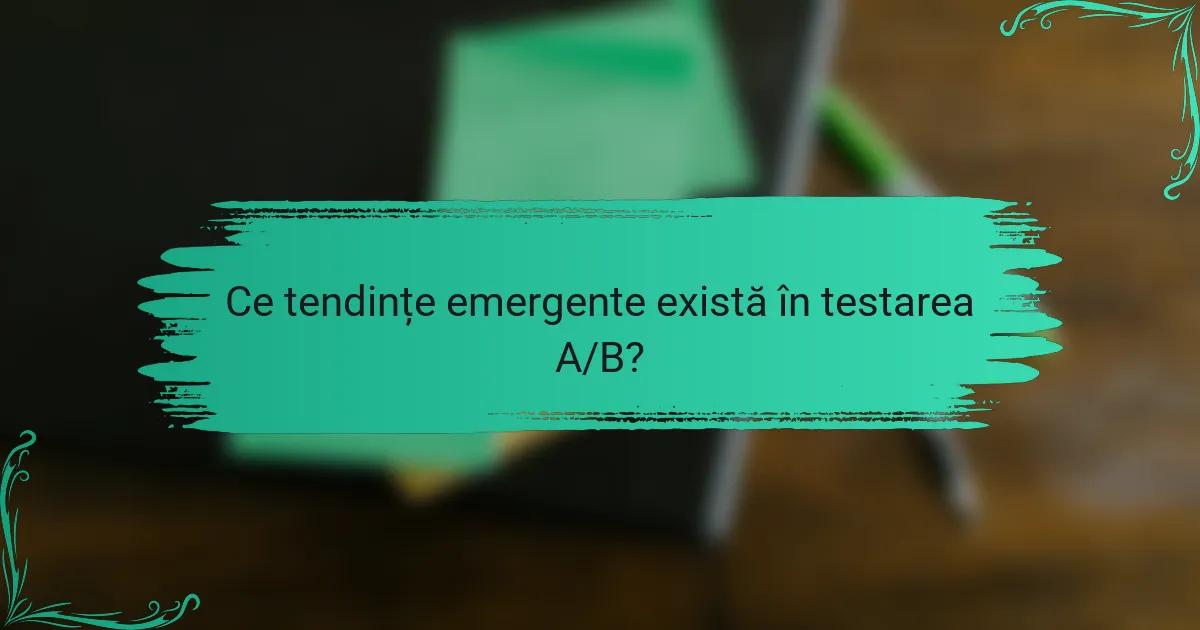 Ce tendințe emergente există în testarea A/B?