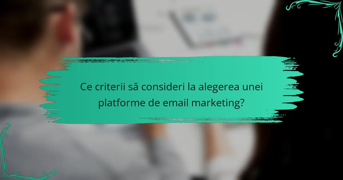 Ce criterii să consideri la alegerea unei platforme de email marketing?