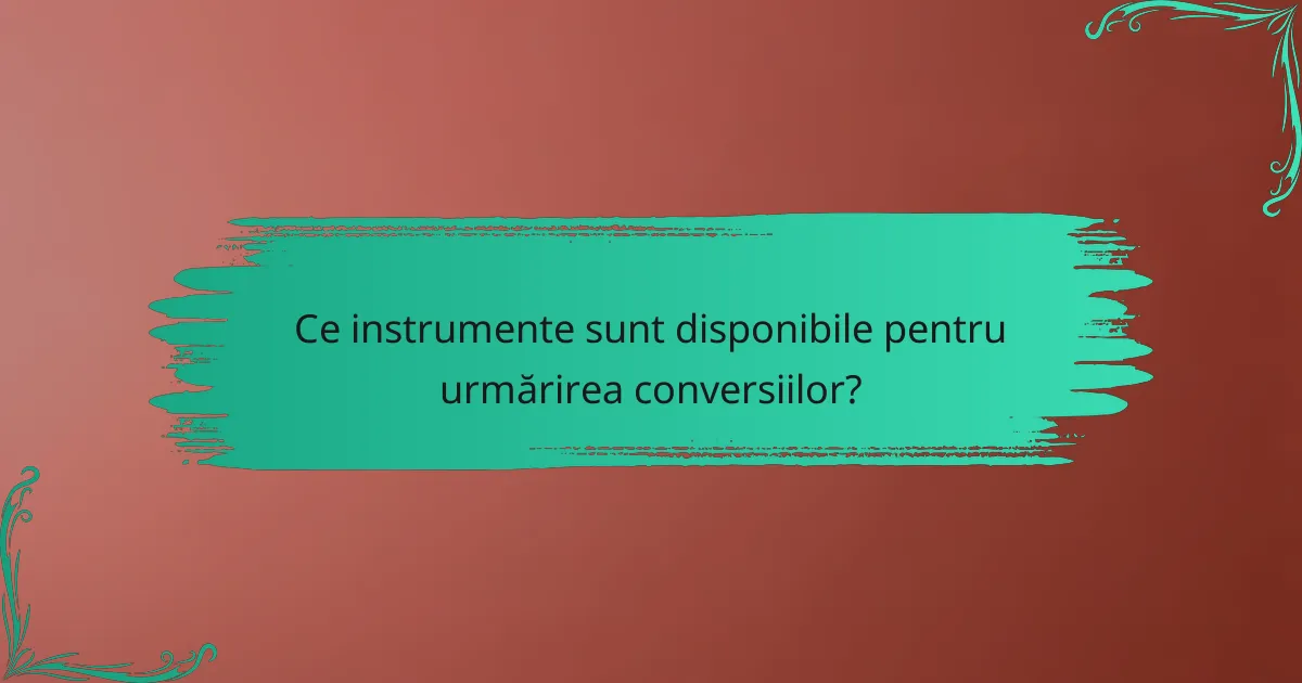 Ce instrumente sunt disponibile pentru urmărirea conversiilor?