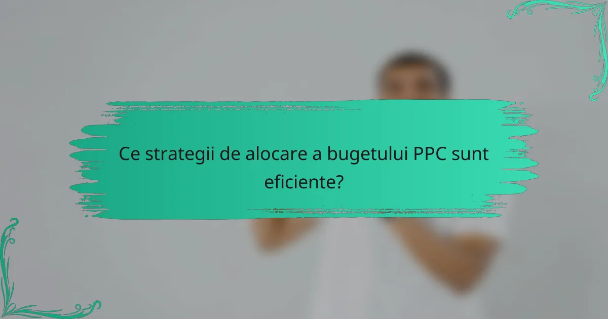 Ce strategii de alocare a bugetului PPC sunt eficiente?