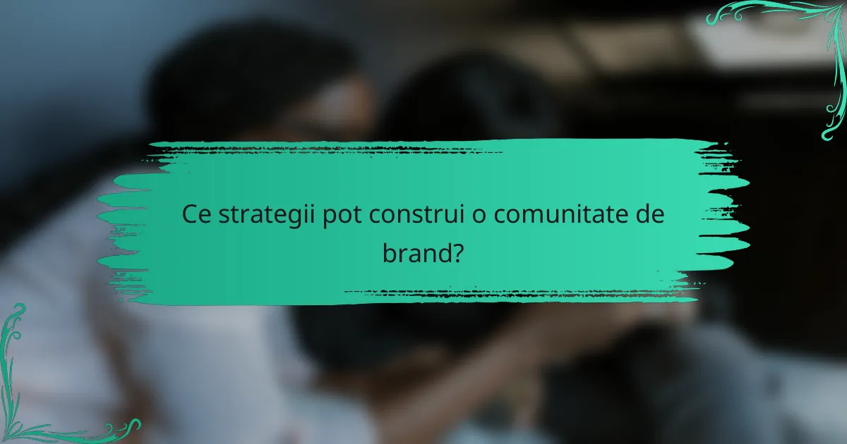 Ce strategii pot construi o comunitate de brand?