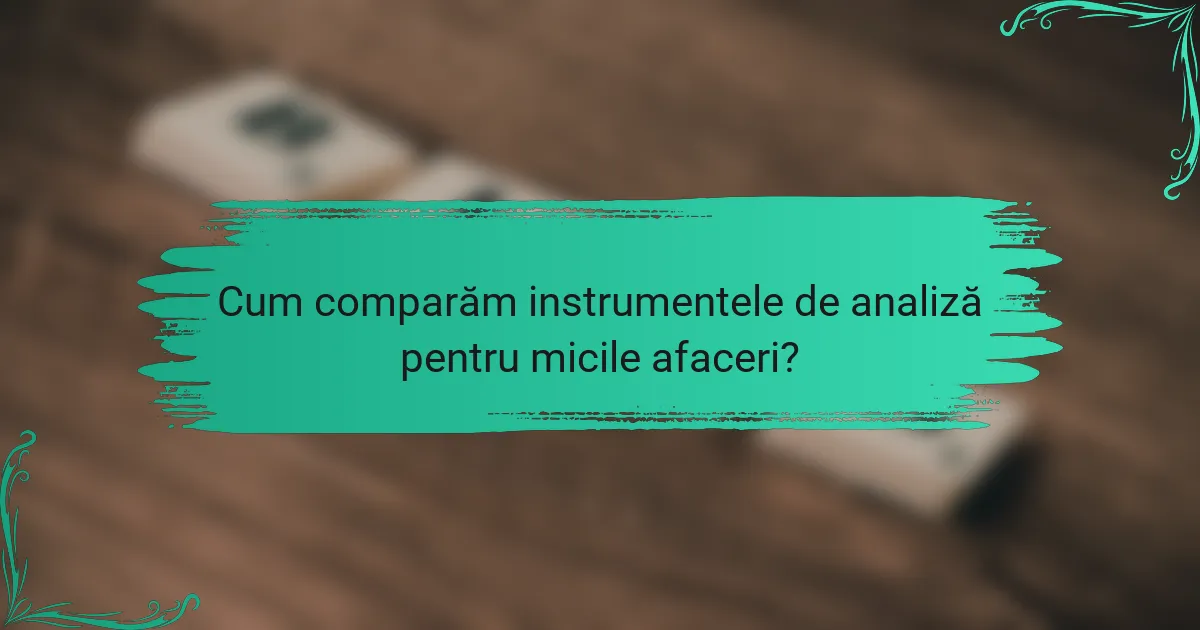 Cum comparăm instrumentele de analiză pentru micile afaceri?