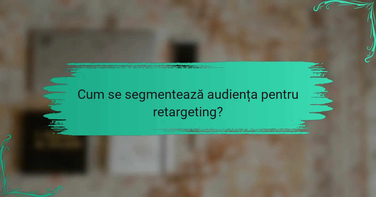 Cum se segmentează audiența pentru retargeting?